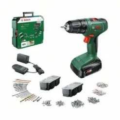 Akkuporakone Bosch EasyDrill 18V 1,5 Ah akulla + 241-os. tarvikesarja + SystemBox