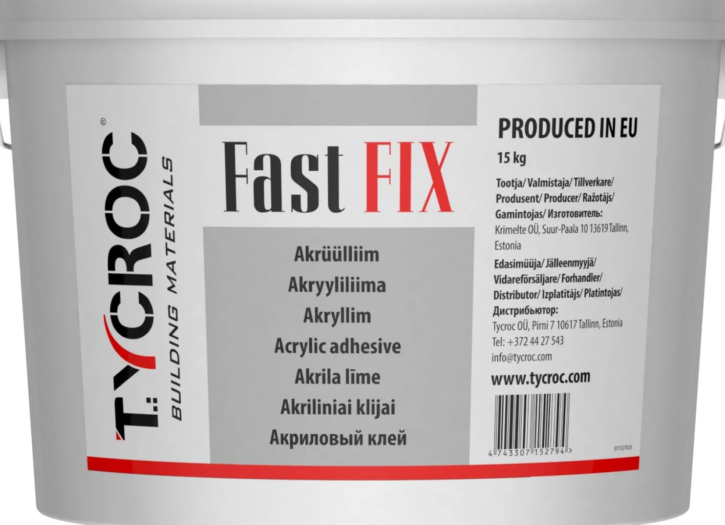 Akryyliliima Tycroc Fast FIX 15 kg