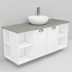 Allaskaappi ja Coast-allas Noro Flexline 149.3 1200 mm marmoritaso valkoinen kehysovi