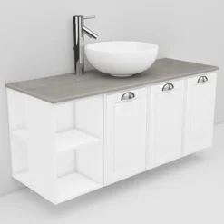 Allaskaappi ja Coast-allas Noro Flexline 141.3 1200 mm marmoritaso valkoinen kehysovi
