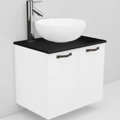 Allaskaappi ja Coast-allas Noro Flexline 8.1 musta taso 600 mm valkoinen