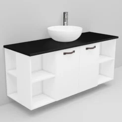 Allaskaappi ja Coast-allas Noro Flexline 152.1 musta taso 1200 mm valkoinen