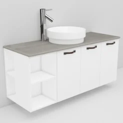 Allaskaappi ja Peak-allas Noro Flexline 140.1 1200 mm marmoritaso valkoinen