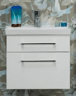 Allaskaappi ja pesuallas Noro Fix Trend 550 valkoinen matta