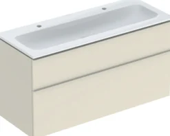 Allaskaappi kaksoisaltaalla Geberit iCon, 630x1200mm, allaskytkennällä, hiekanharmaa