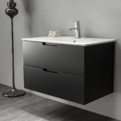 Allaskaappi pesualtaalla Bathlife Glädje, musta, eri kokoja