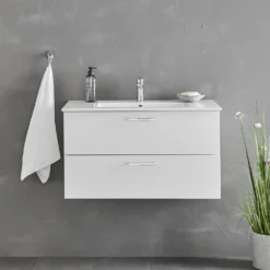 Allaskaappi pesualtaalla Bathlife Lycklig 800 mm valkoinen