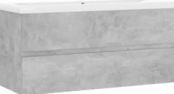 Allaskaappi sisäänrakennetulla altaalla, 100x38,5x45 cm, betoninharmaa