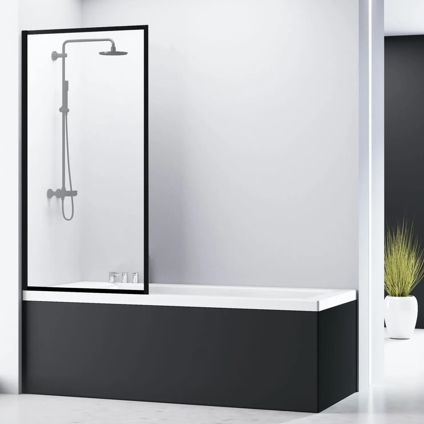 Ammeseinä Bathlife Profil 800 mm musta profiili