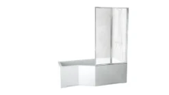 Ammeseinä Interia Premium Beta 2 800 x 1400 mm suorakulmaiselle ammeelle kromattu alumiini kirkas turvalasi