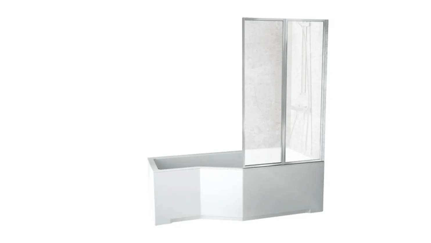 Ammeseinä Interia Premium Beta 2 800 x 1400 mm suorakulmaiselle ammeelle kromattu alumiini kirkas turvalasi