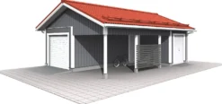 Autotalli ja -katos Piharati C4, 36.5m²