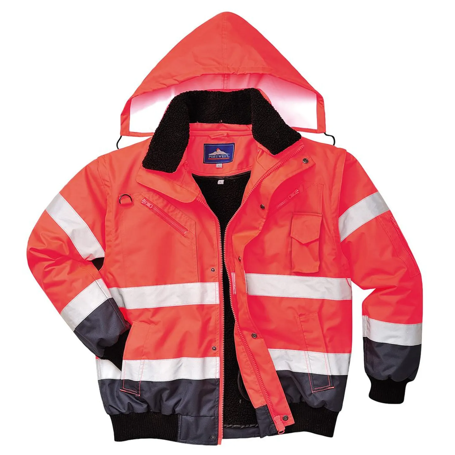 Bombertakki Portwest C465 Hi-Vis 300D punainen/sininen