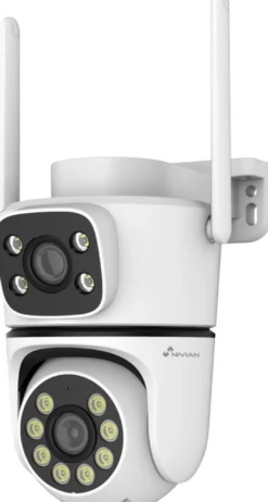 Dome-kaksoisvalvontakamera Celotron Nivian Tuya Smart, 2K, langaton, väriyönäkö, ulkokäyttöön