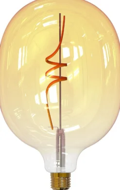 Filamenttilamppu Airam SmartHome SPIRAL FILAMENT, 4.9W, E27, 380lm, 1800-3000K, amber