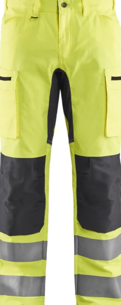 Huomiohousut Blåkläder 1585 Highvis Stretch huomiokeltainen/harmaa