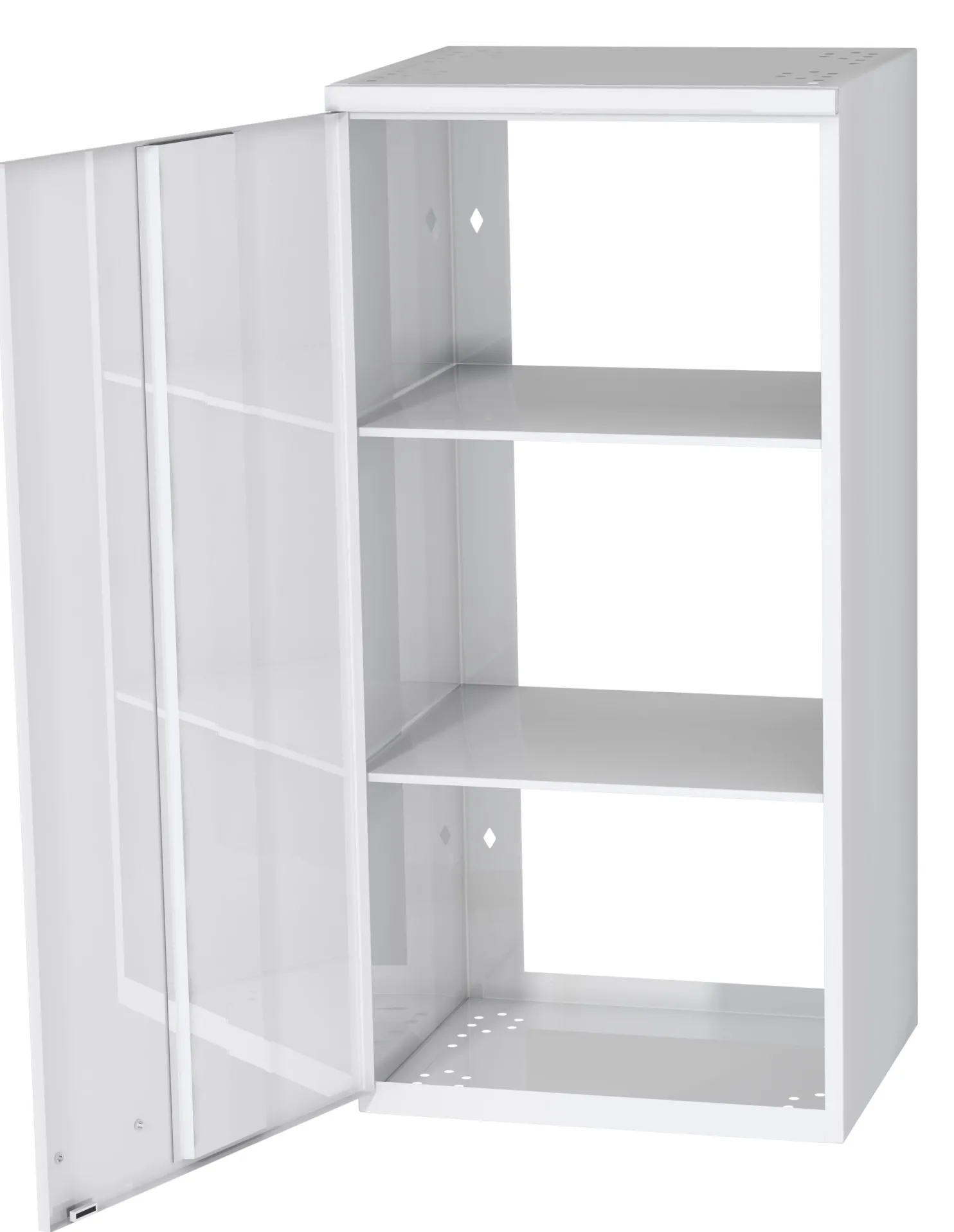 Hyllykaappi Polaria 500x850x350 mm yläkaappi vasenkätinen 2 hyllyä valkoinen