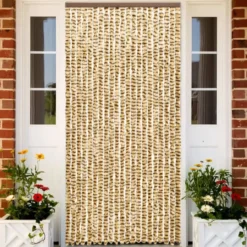 Hyönteisverho beige ja ruskea 90x220 cm chenille