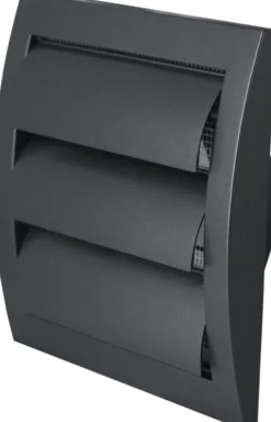 Ilmanvaihtosäleikkö Europlast ND10ZA 148x153 mm Ø100 mm antrasiitti