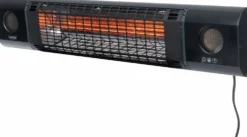 Infralämmitin Pistesarjat Sunred Ultra Sun and Sound Wall, IP54, 2000W, musta
