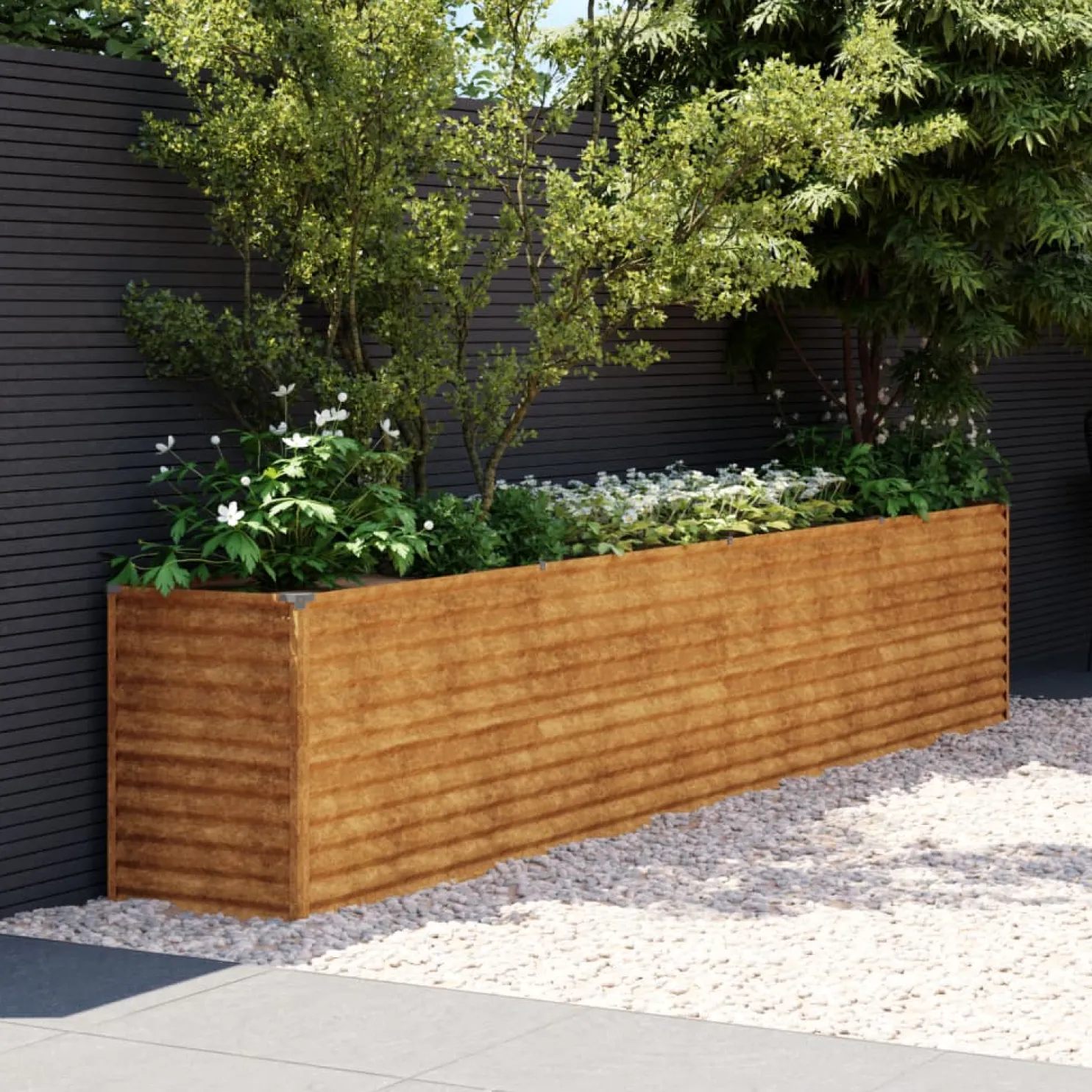 Istutuslaatikko 385x50x69 cm corten-teräs
