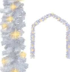 Jouluköynnös LED-valoilla, 10 m, valkoinen