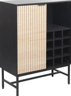 Kaappi Home4You HELVE viinitelineellä 80x40xK110 cm, melamiini