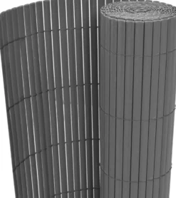 Kaksipuolinen puutarha-aita PVC 90x500cm harmaa