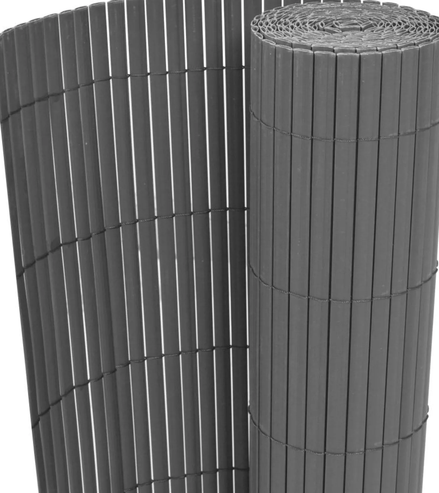 Kaksipuolinen puutarha-aita PVC 150x300cm harmaa