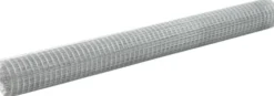 Kanaverkko 12x12mm galvanoitu teräs 10x1.5m hopea