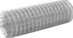 Kanaverkko 16x16mm galvanoitu teräs 10x0.5m hopea