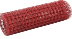 Kanaverkko 16x16mm galvanoitu teräs 25x0.5m punainen