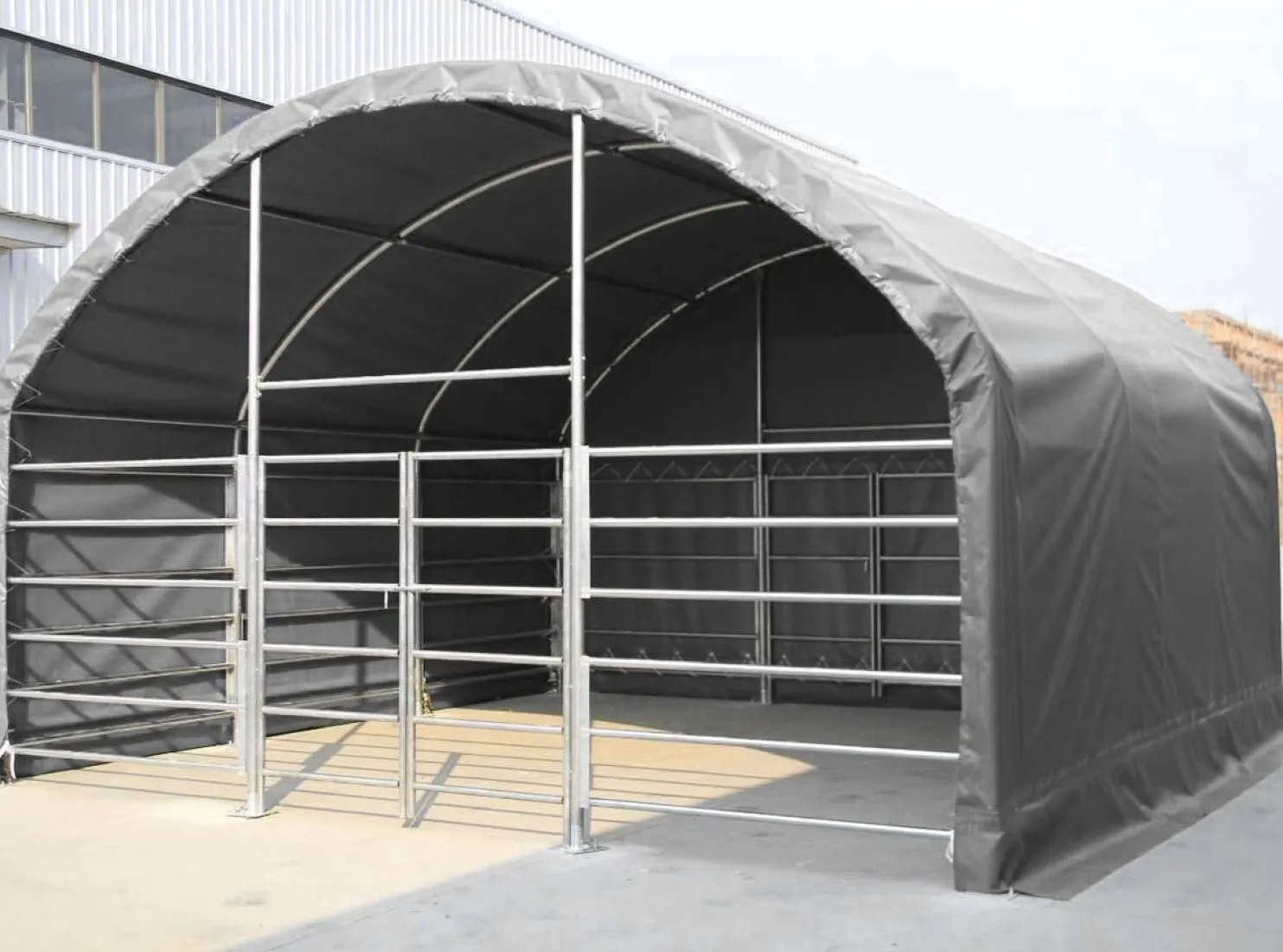 Karjateltta Ranch Farmer, 8x8x4m, 900g pvc, harmaa