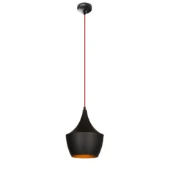 Kattovalaisin Linento Lighting Elmas, musta/punainen, Ø23cm