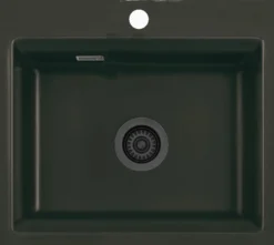 Keittiöallas Lavabo Kara 57, 575x510mm, keramiikka, mattamusta, eri pohjaventtiilin värejä