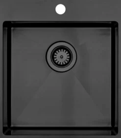 Keittiöallas Lavabo Kubus 440 Soft Shadow, 395x400mm, ruostumaton teräs PVD, musta kromi