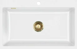 Keittiöallas Lavabo Mera 80, 800x510mm, keramiikka, valkoinen, eri pohjaventtiilin värejä