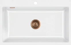 Keittiöallas Lavabo Mera 80, 800x510mm, keramiikka, valkoinen, eri pohjaventtiilin värejä