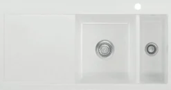 Keittiöallas Lavabo Mera 100 1½, 1000x510mm, oikea, keramiikka, valkoinen/kromi