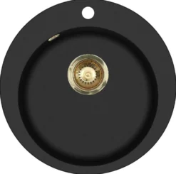 Keittiöallas Lavabo Saturn, 505x505mm, komposiitti, musta, eri pohjaventtiilin värejä