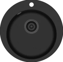 Keittiöallas Lavabo Saturn, 505x505mm, komposiitti, musta, eri pohjaventtiilin värejä