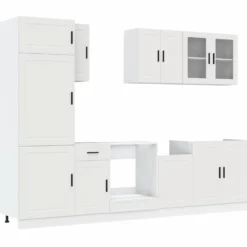 Keittiön kalustesarja 8-osainen Kalmar, suunniteltu puu, eri värejä (43823)