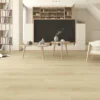 Kivikomposiittivinyylilankku DomusFlooring Kaukomielen kultapuu, integroitu askeläänieriste