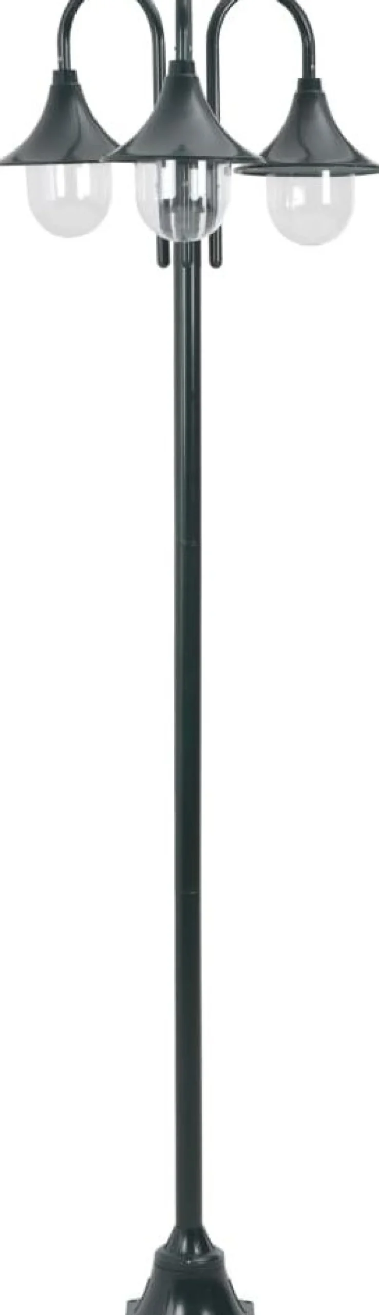 Kolmelyhtyinen pylväsvalaisin puutarhaan e27 220 cm vihreä
