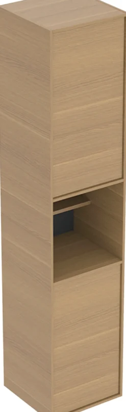 Korkea kaappi IDO Sense Art, 1725x366mm, kaksi ovea ja avohylly, luonnontammi