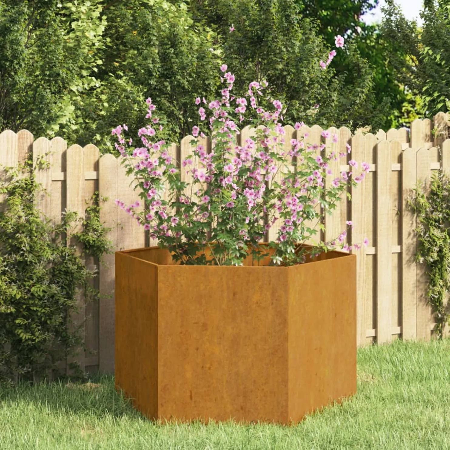 Kukkalaatikko ruoste 60x60x45 cm corten-teräs