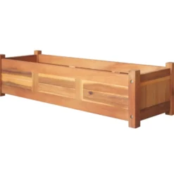 Kukkalaatikot puutarhaan korotettu 2 kpl akaasiapuu 100x30x25 cm (57522)
