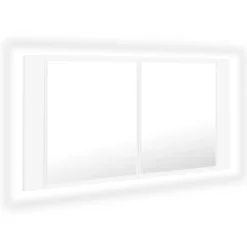 Kylpyhuoneen LED-peilikaappi, 90x12x45 cm, eri värejä (08766)