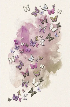 Käytävämatto Linento HMNT531, 80x200cm, beige/violetti