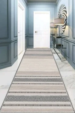 Käytävämatto Linento Randing, beige/harmaa, eri kokoja